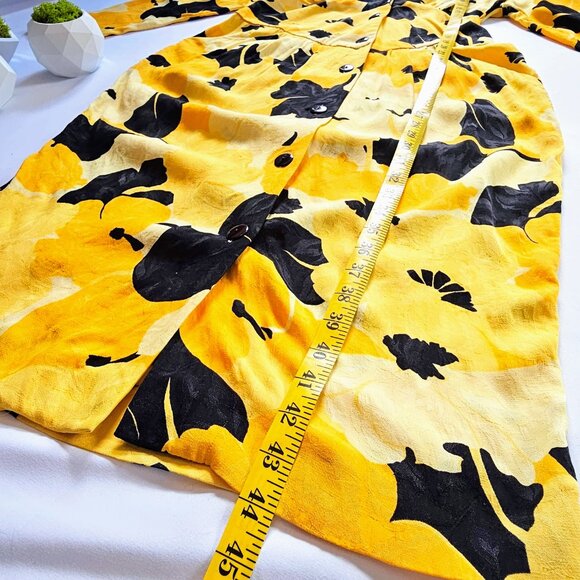 Bold Vintage Canadian Black and Yellow Floral Sundress - Picture 14 of 15